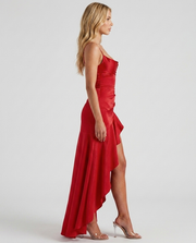 Rosalie Cowl Maxi Dress Red view 4