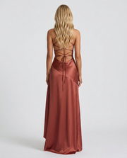 Rosalie Cowl Maxi Dress Rust view 5