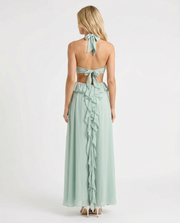 Roselyn Floral Ruffle Cutout Maxi Dress Green view 5