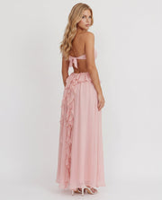 Roselyn Floral Ruffle Cutout Maxi Dress Pink view 4