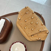 Rowana Woven Studded Clutch Crossbody Bag Khaki view 2
