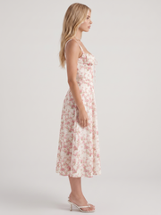 Sabine Toile Print Puff Sleeve Midi Dress Light Pink view 4