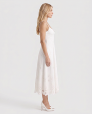 Sara Flare Midi Dress White view 4