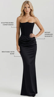 Scarlet Corset Strapless Maxi Dress Black view 2