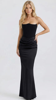 Scarlet Corset Strapless Maxi Dress Black view 3