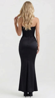 Scarlet Corset Strapless Maxi Dress Black view 4