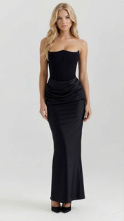 Scarlet Corset Strapless Maxi Dress Black view 1
