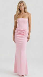 Scarlet Corset Strapless Maxi Dress Pink view 2
