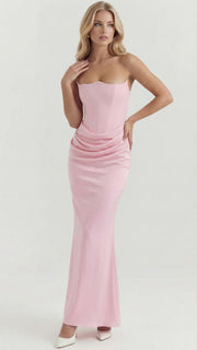 Scarlet Corset Strapless Maxi Dress Pink view 3