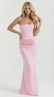 Scarlet Corset Strapless Maxi Dress Pink view 4