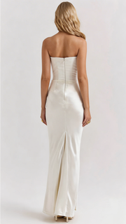 Scarlet Corset Strapless Maxi Dress White view 6