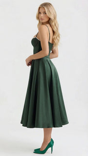 Selene Sweetheart Midi Dress Green view 2