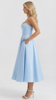 Selene Sweetheart Midi Dress Light Blue view 2
