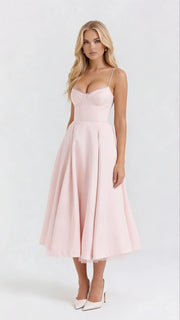 Selene Sweetheart Midi Dress Pink view 2