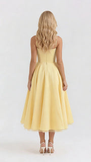 Selene Sweetheart Midi Dress Yellow view 4