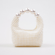 Selina Pearl Beaded Top Handle Mini Party Bag White view 2