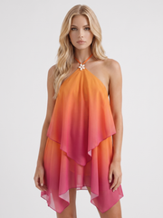 Sloane Drape Mini Dress Orange view 2