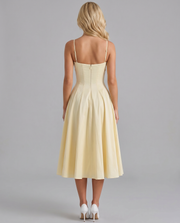 Solana Sweetheart Midi Dress Yellow view 3