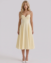 Solana Sweetheart Midi Dress Yellow view 1