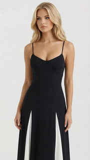Solara Flare Maxi Dress Black & White view 4