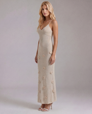 Suki Satin Slip Maxi Dress Beige view 2