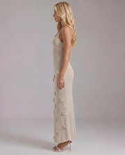 Suki Satin Slip Maxi Dress Beige view 3