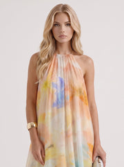 Sylvie Chiffon Maxi Dress Orange view 2