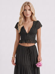 Talia Skirt Set Black view 2