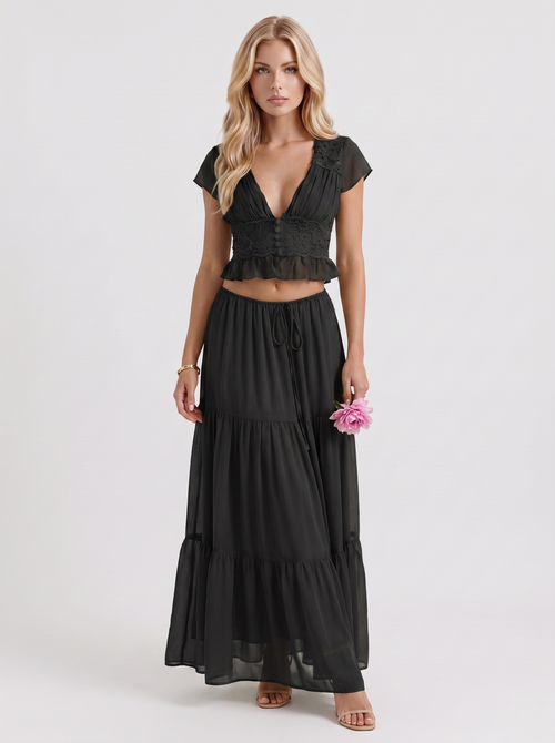 Talia Skirt Set Black