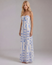 Tayla Floral Maxi Dress Blue Wave view 2