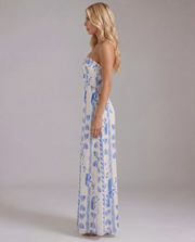 Tayla Floral Maxi Dress Blue Wave view 3