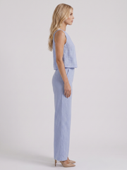 Vale Linen Pants Set Blue view 4