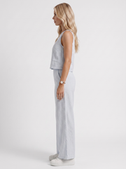 Vale Linen Pants Set White view 4