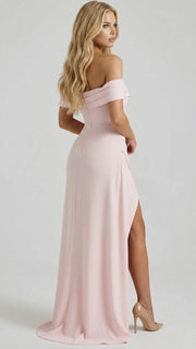 Valentina Ruched Maxi Dress Pink view 3