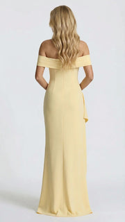 Valentina Ruched Maxi Dress Yellow view 4