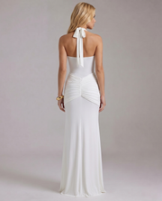 Victoria Ruched Maxi Dress White view 2