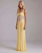 Victoria Ruched Maxi Dress Yellow view 4