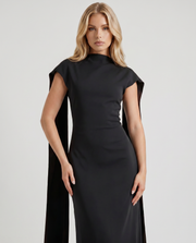 Vivienne Drape Maxi Dress Black view 2
