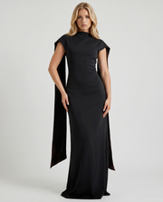 Vivienne Drape Maxi Dress Black view 1