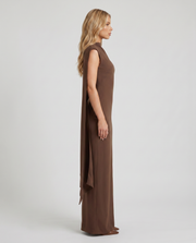 Vivienne Drape Maxi Dress Chocolate view 4