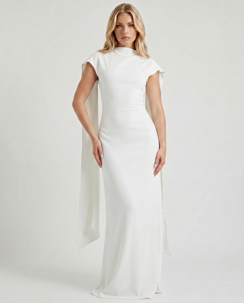 Vivienne Drape Maxi Dress White