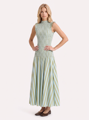 Willa Smocked Maxi Dress Green view 3