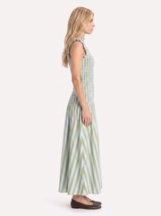 Willa Smocked Maxi Dress Green view 4