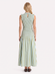 Willa Smocked Maxi Dress Green view 5