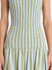 Willa Smocked Maxi Dress Green view 6