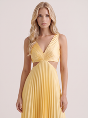 Zara Cutout Midi Dress Yellow view 2