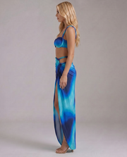 Zendeya Satin Slip Maxi Dress Blue view 3