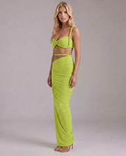 Zendeya Satin Slip Maxi Dress Green view 2