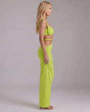 Zendeya Satin Slip Maxi Dress Green view 3