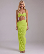 Zendeya Satin Slip Maxi Dress Green view 1